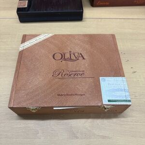 Olivia Connecticut Reserve Wooden Hinged Front Clasp Cigar Box
